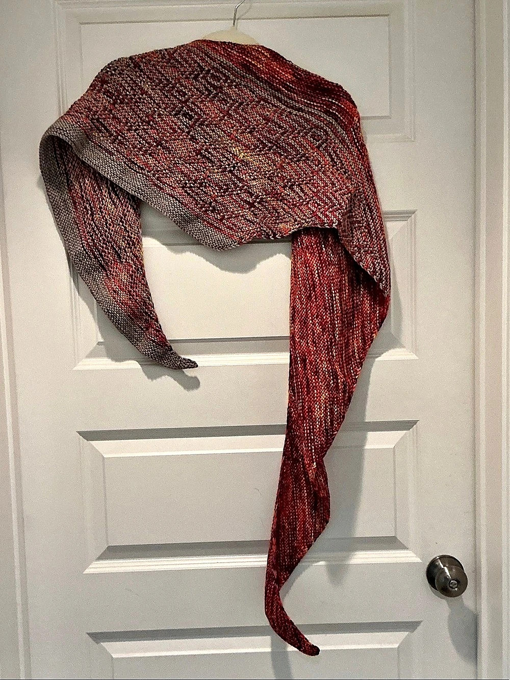 Red & Gray Geometric Scarf - Picture 4 of 5